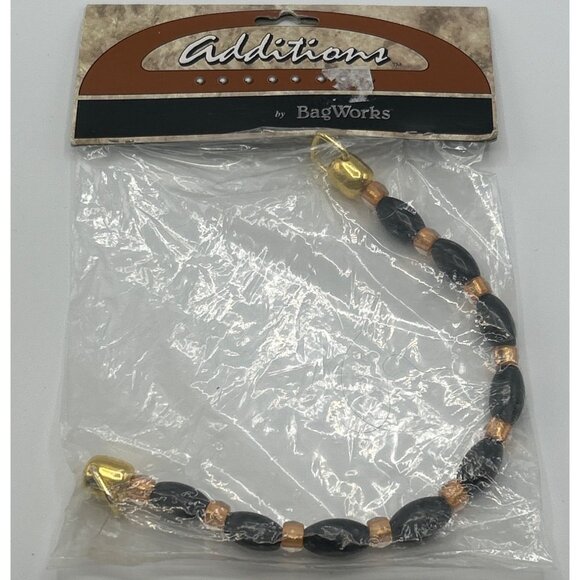 Bag Works Purse Handle Black Gold Bead Making Craft DIY Bags Replacement Repair - Picture 2 of 4